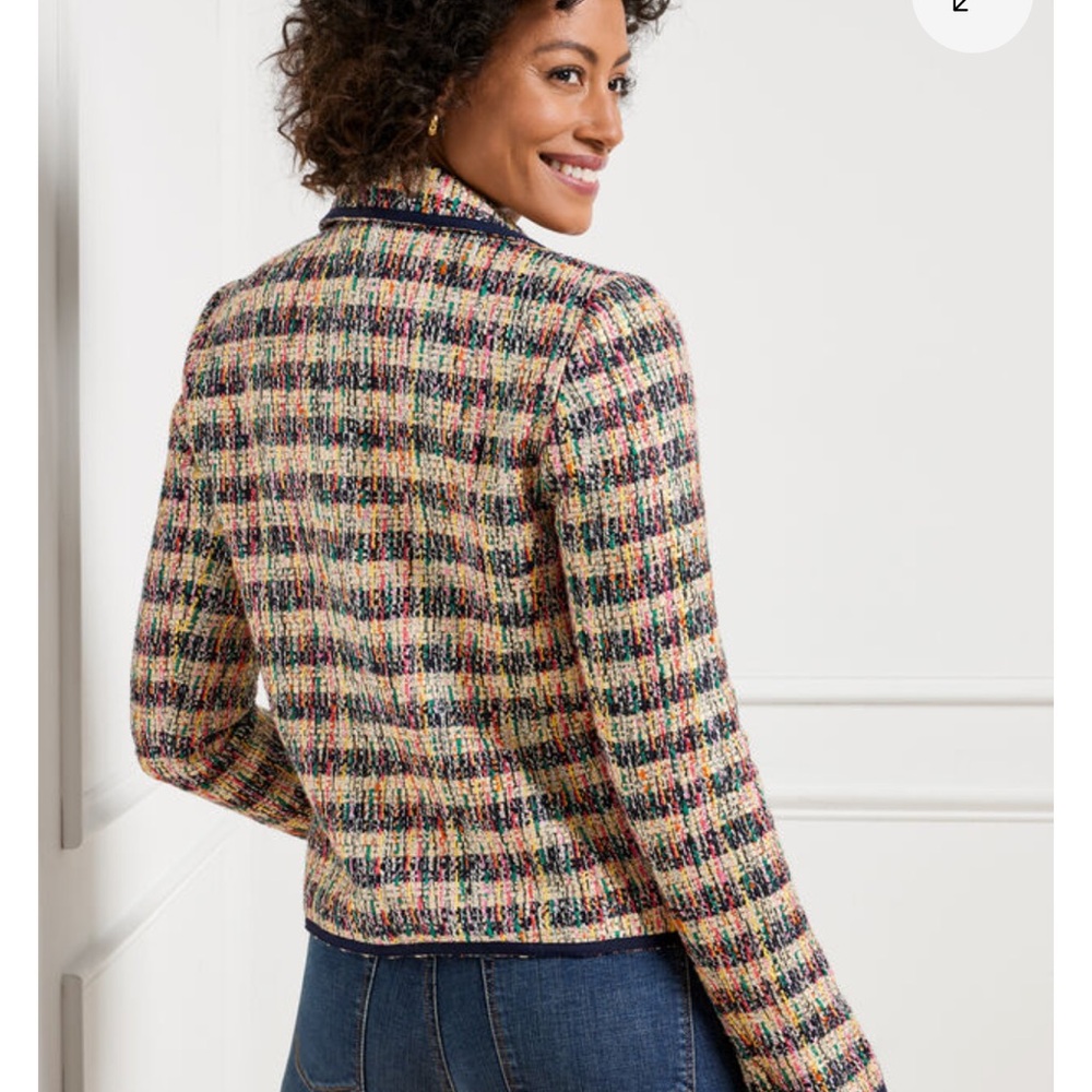 Talbots Cafe Tweed Jacket Blazer Multicolor size 12 - Picture 3 of 14